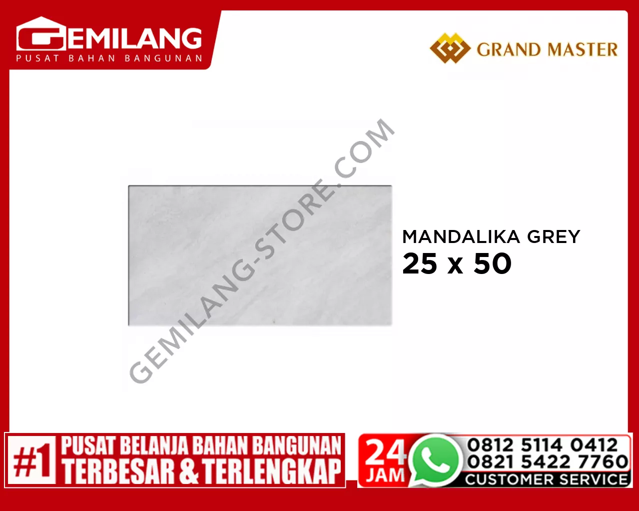 GRAND MASTER MANDALIKA GREY 25 x 50