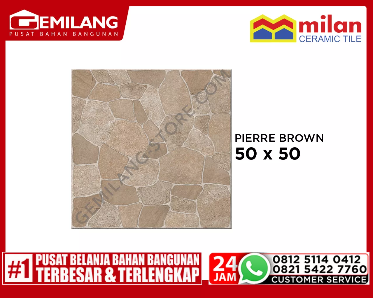 MILAN PIERRE BROWN 50 x 50