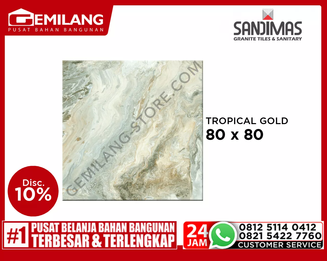 SANDIMAS GRANIT TROPICAL GOLD 80 x 80