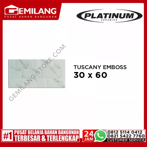 PLATINUM TUSCANY GREY EMBOSS REC 30 x 60