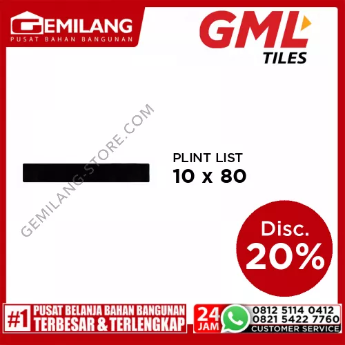 GML PLINT LIST GRANIT CUTTING BLACK 10 x 80