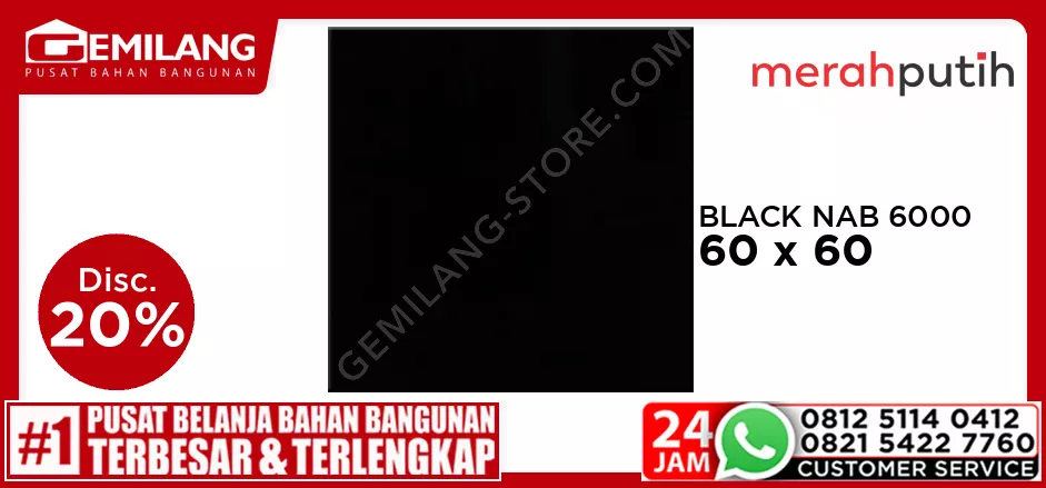 MERAH PUTIH GRANIT SUPER BLACK NAB 6000 60 x 60