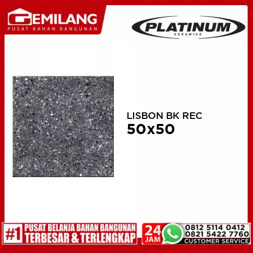 PLATINUM LISBON BLACK REC 50 x 50