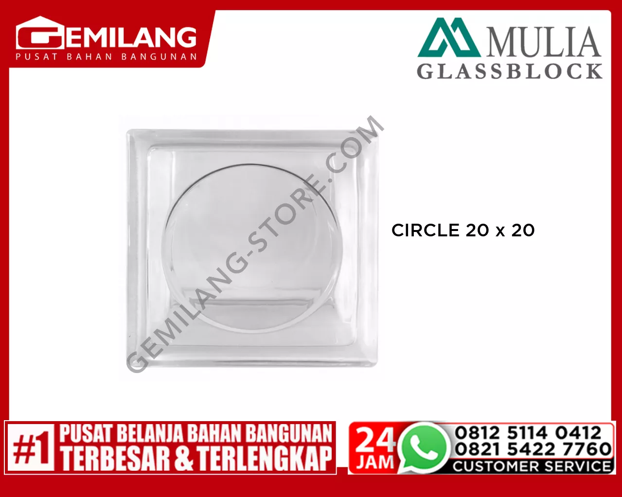 MULIA GLASS BLOCK CIRCLE 20 x 20