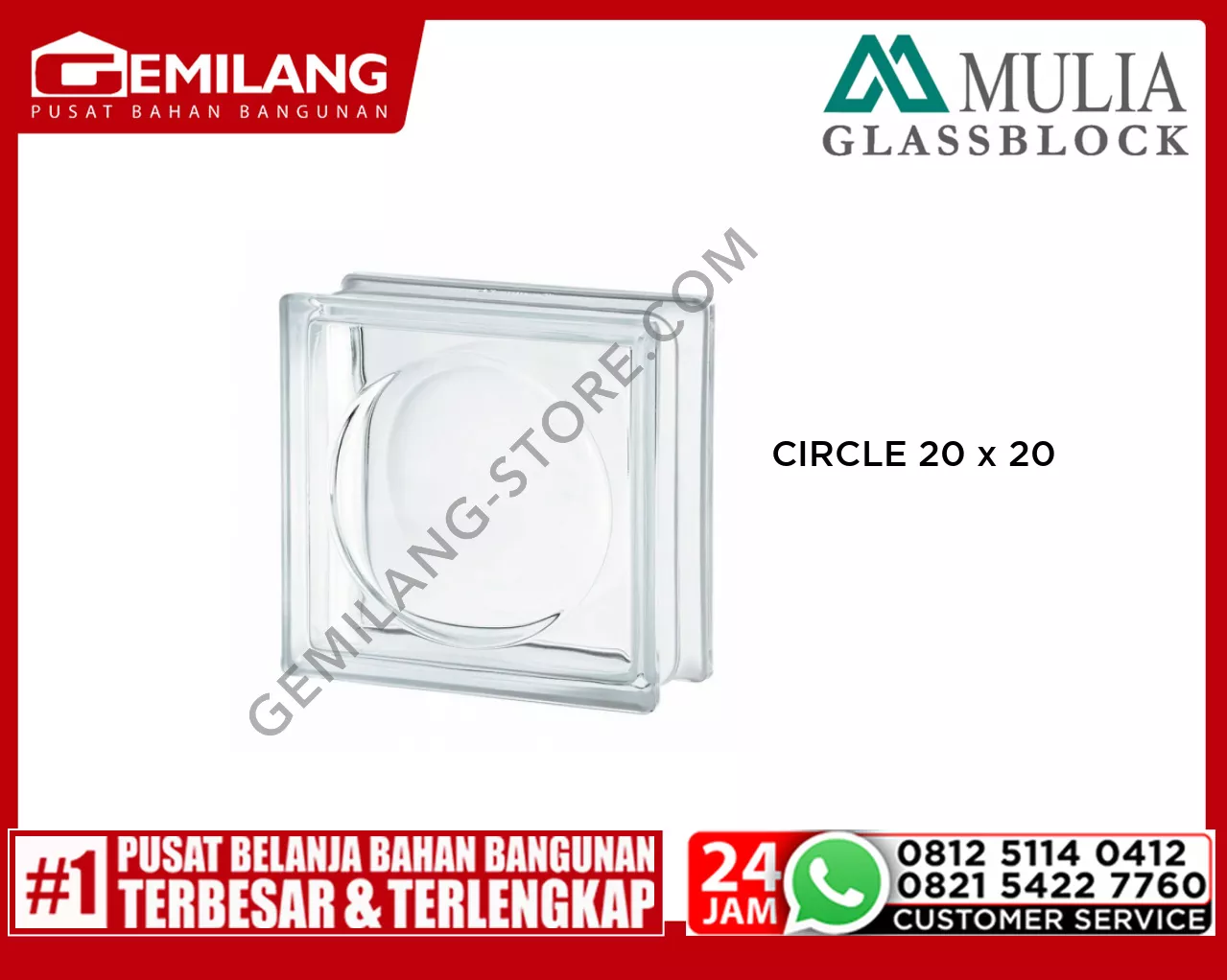 MULIA GLASS BLOCK CIRCLE 20 x 20