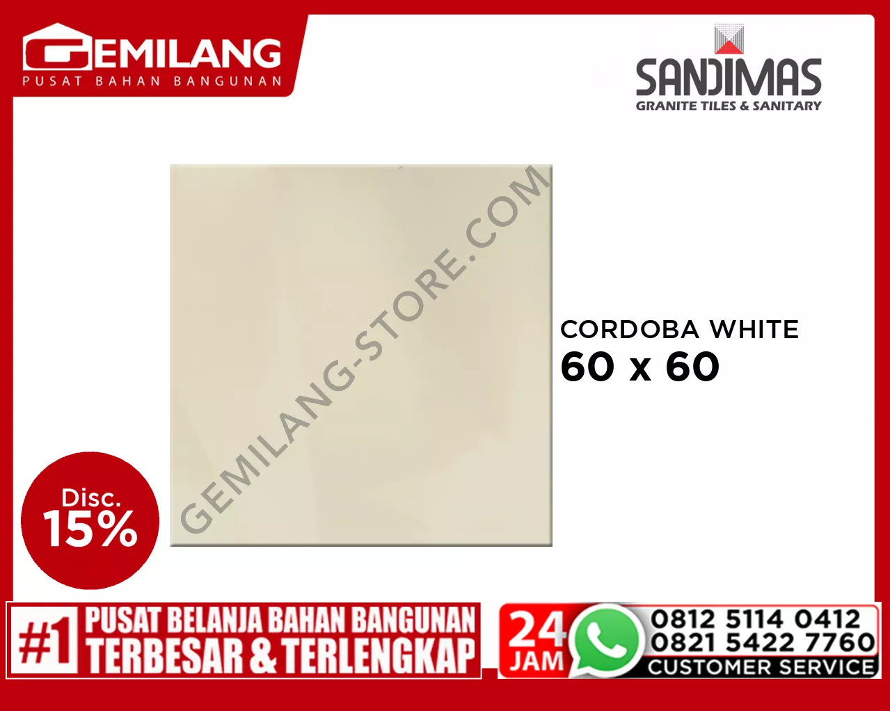 SANDIMAS GRANIT CORDOBA WHITE 60 x 60