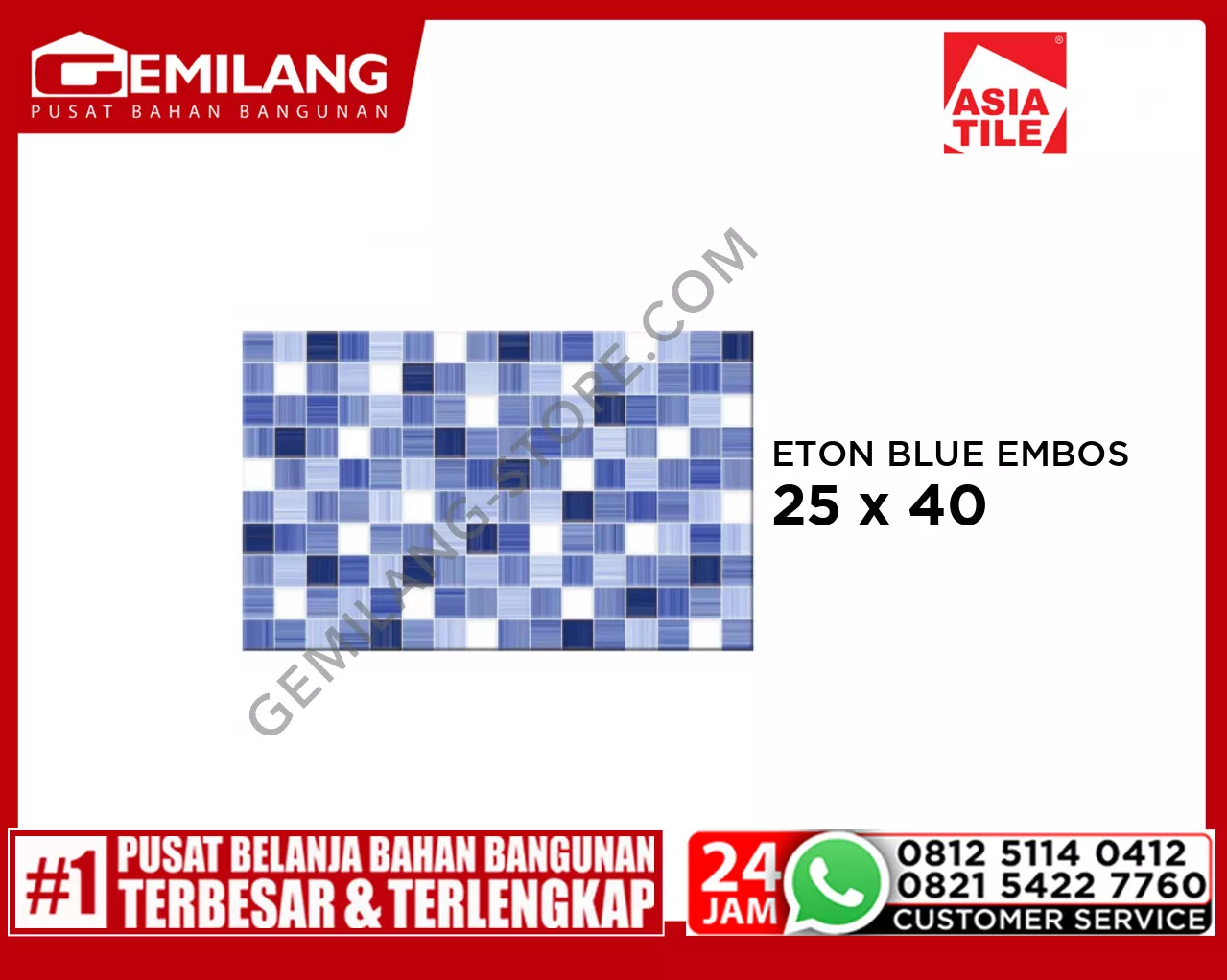 ASIA ETON BLUE EMBOSS 25 x 40