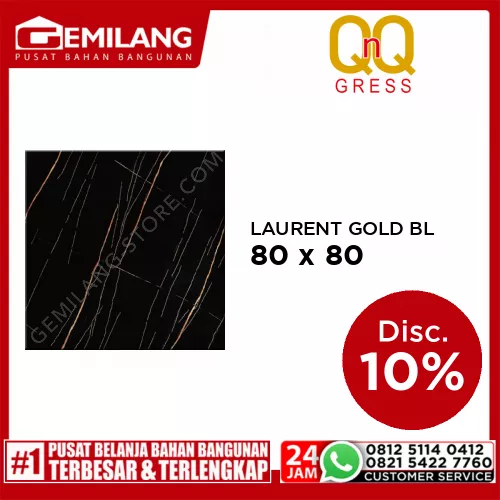 QNQ GRANIT LAURENT GOLD BLACK 80 x 80