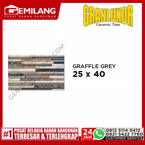 GRAND LUXOR GRAFFLE GREY 25 x 40
