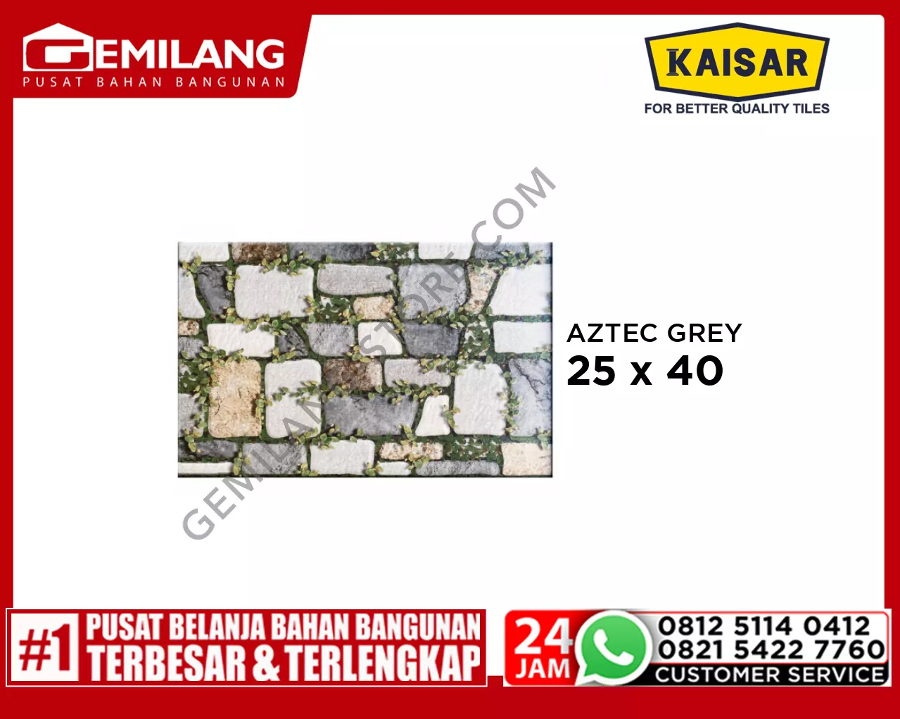 KAISAR AZTEC GREY 25 x 40