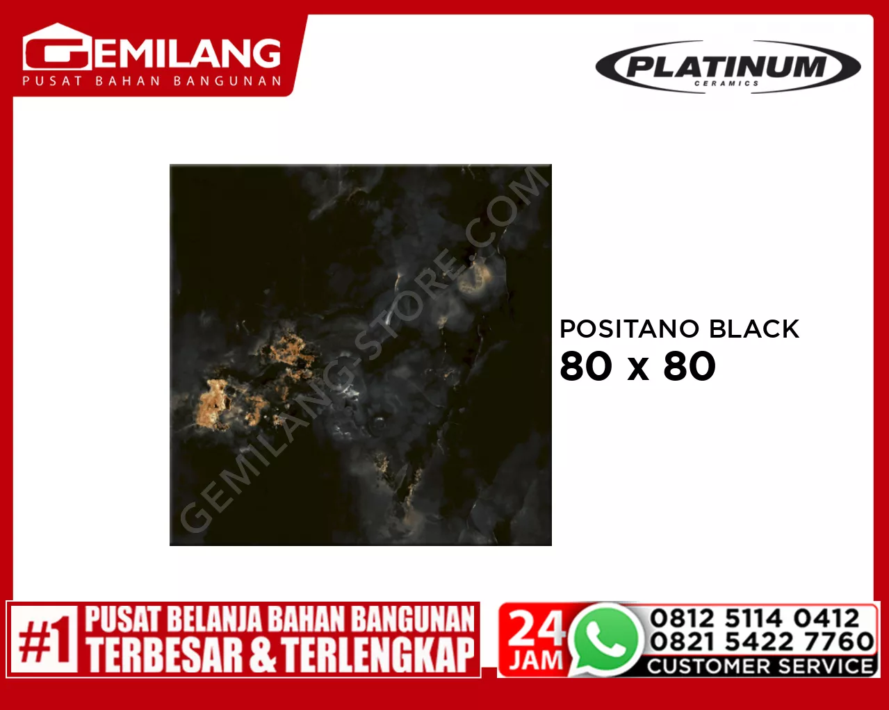 PLATINUM POSITANO BLACK 80 x 80