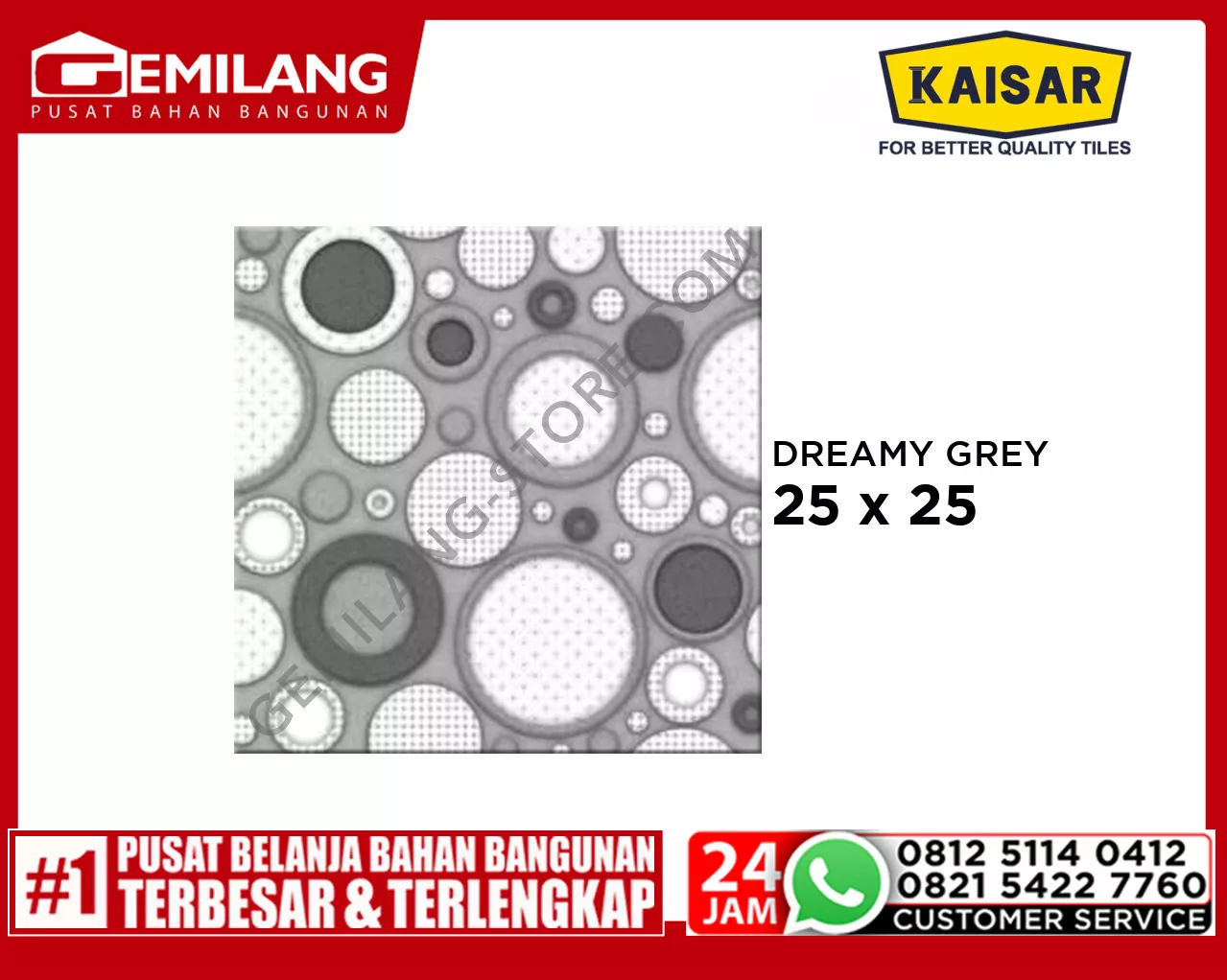 KAISAR DREAMY GREY 25 x 25