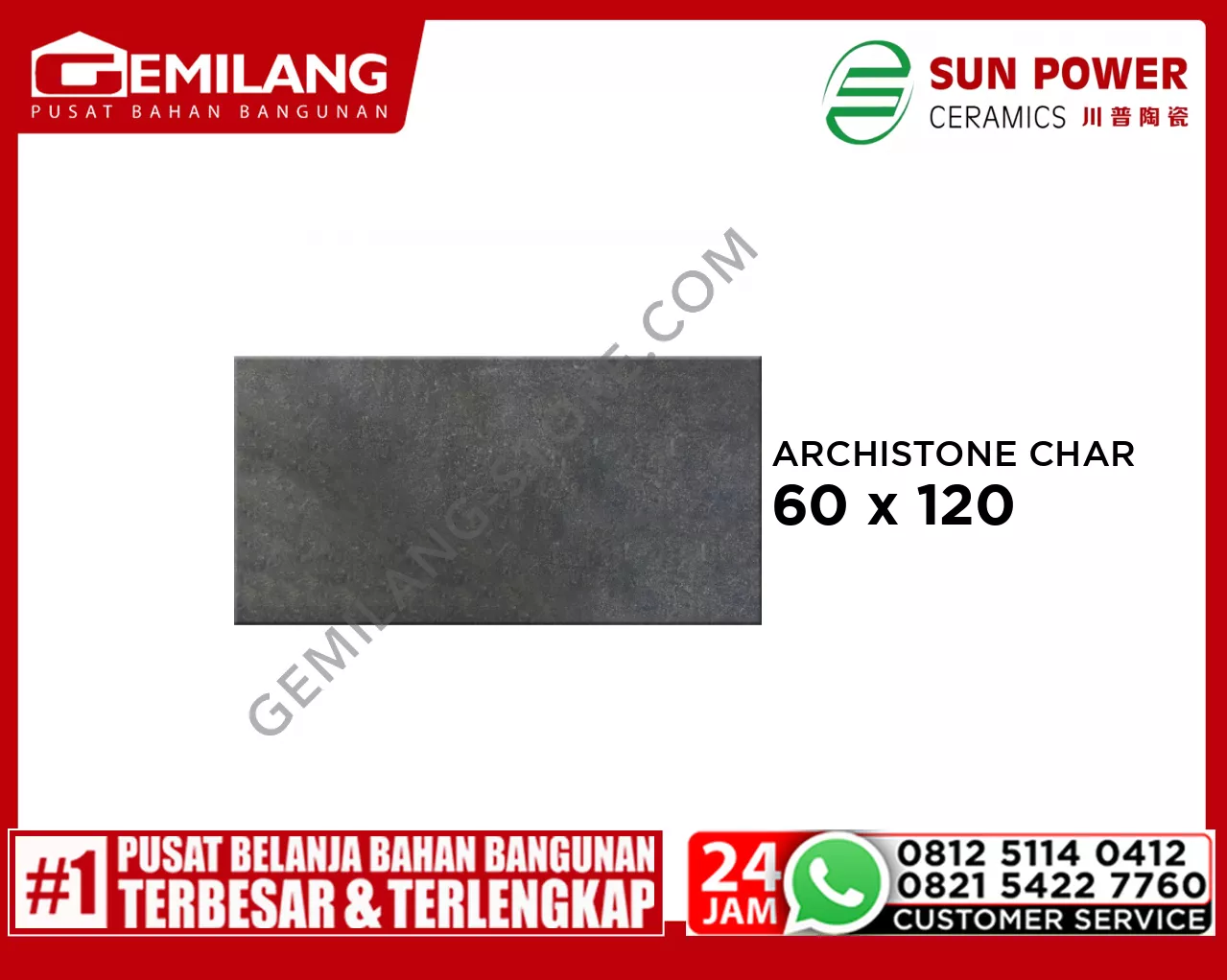 SUN POWER GRANIT ARCHISTONE CHARCOAL (MC124319) 60 x 120