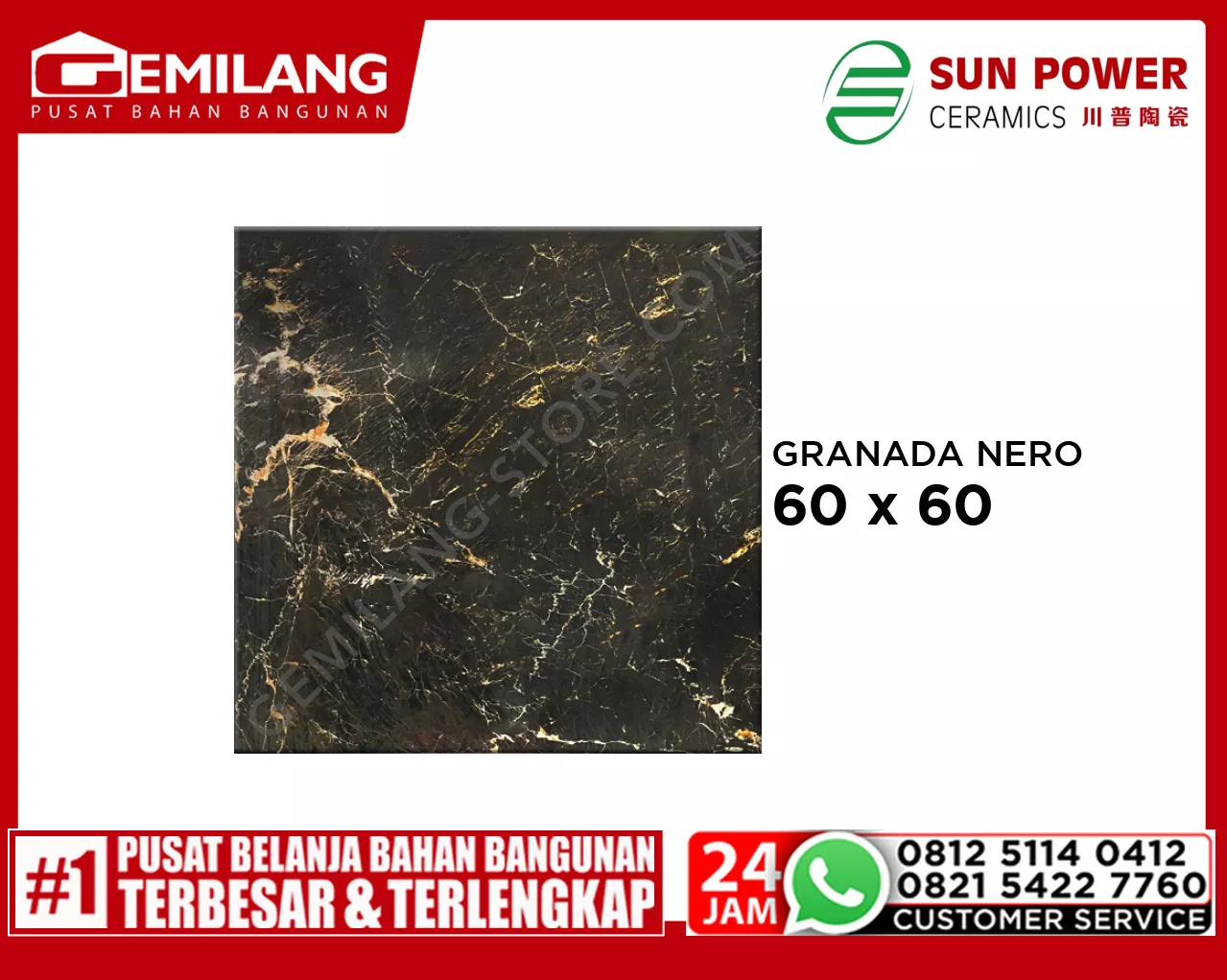 SUN POWER GRANIT GRANADA NERO (GS66300) 60 x 60