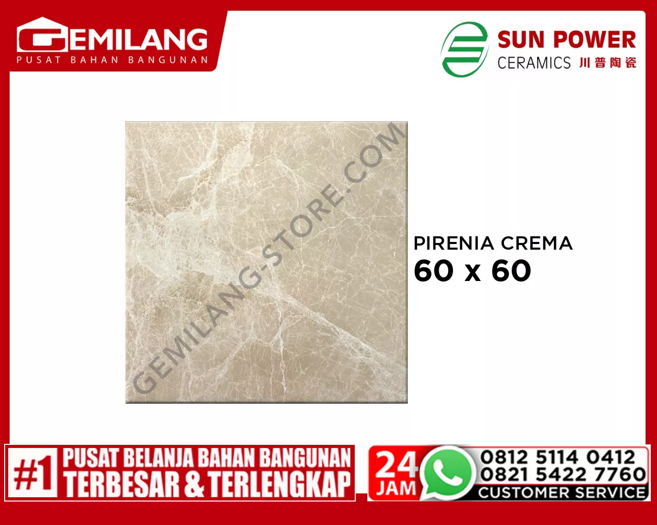 SUN POWER GRANIT PIRENIA CREMA (GS66143) 60 x 60