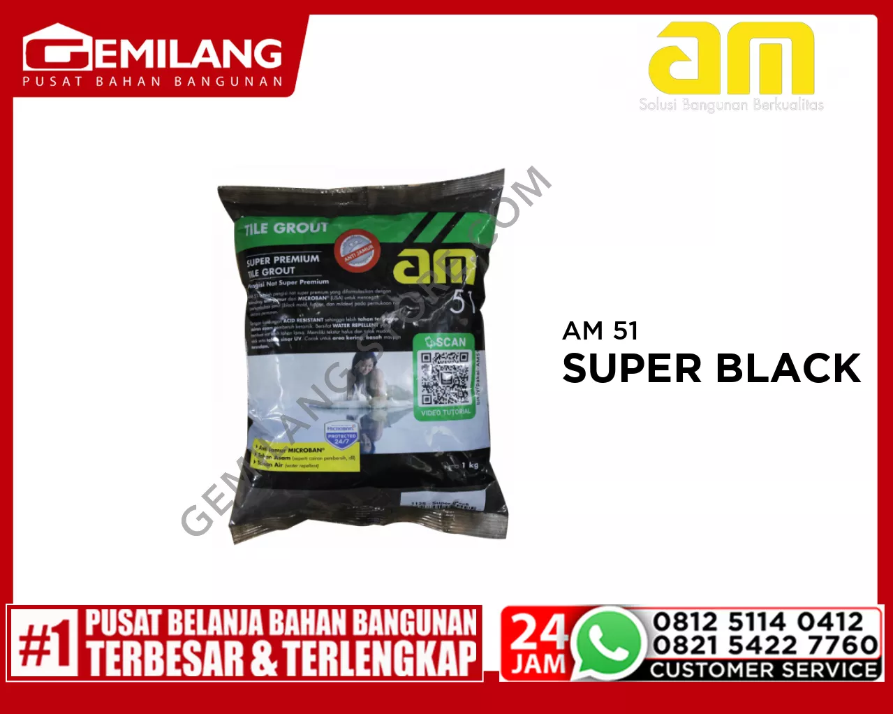 AM 51 PENGISI NAT BERWARNA SUPER BLACK 112-S 1kg