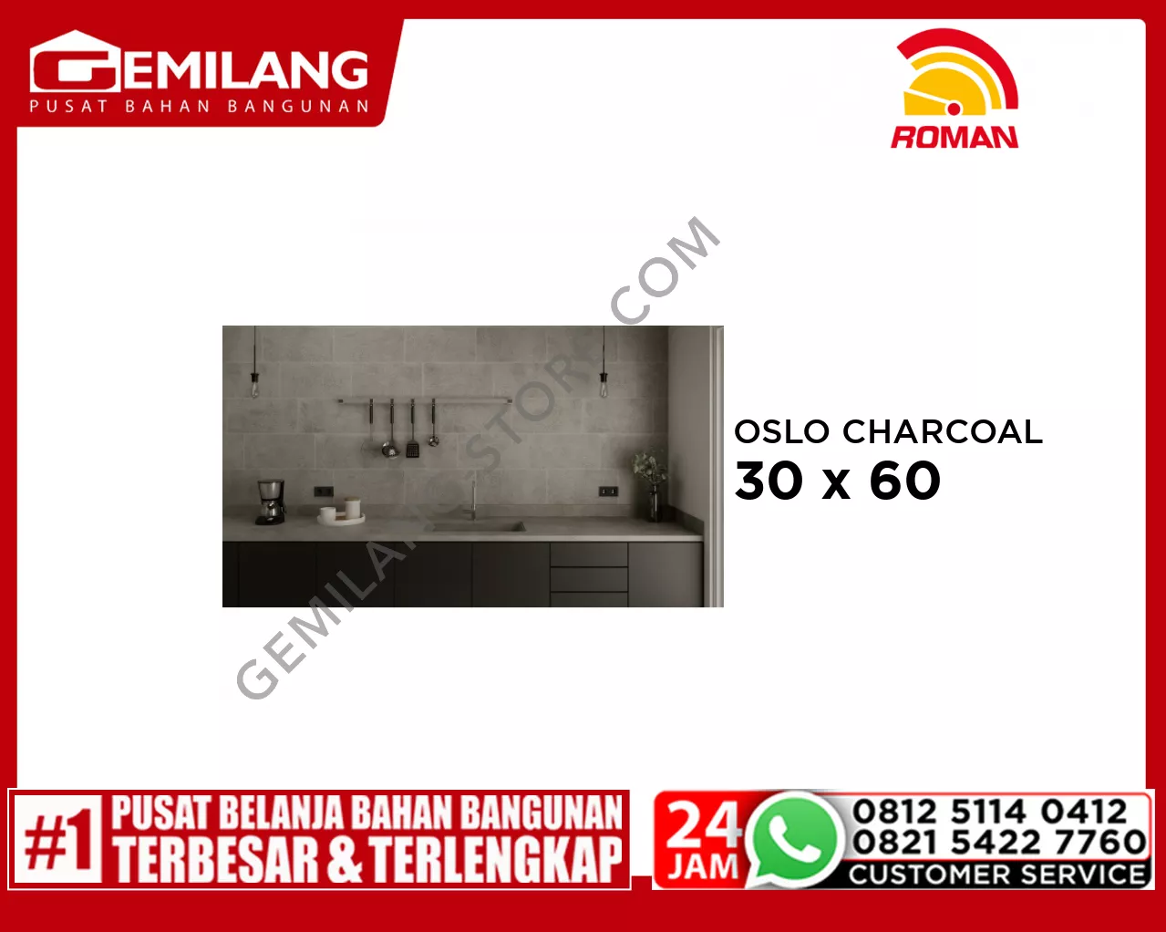 ROMAN GRANIT OSLO CHARCOAL (GT632013R) 30 x 60