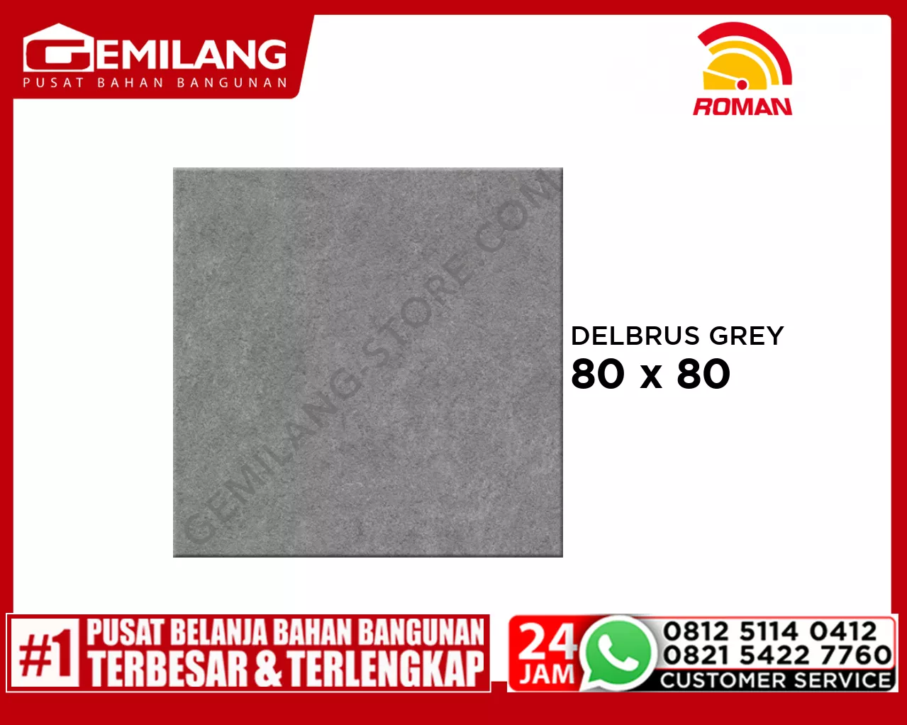 ROMAN GRANIT DELBRUS GREY (GT802513R) 80 x 80