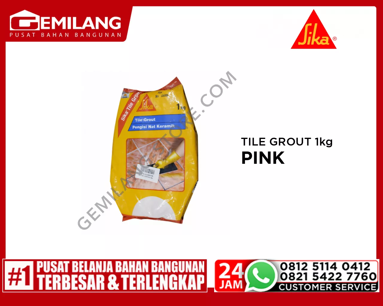 SIKA TILE GROUT PINK 1kg