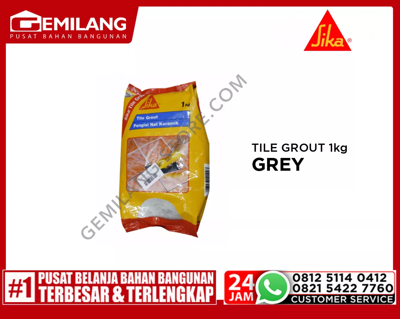 SIKA TILE GROUT GREY 1kg