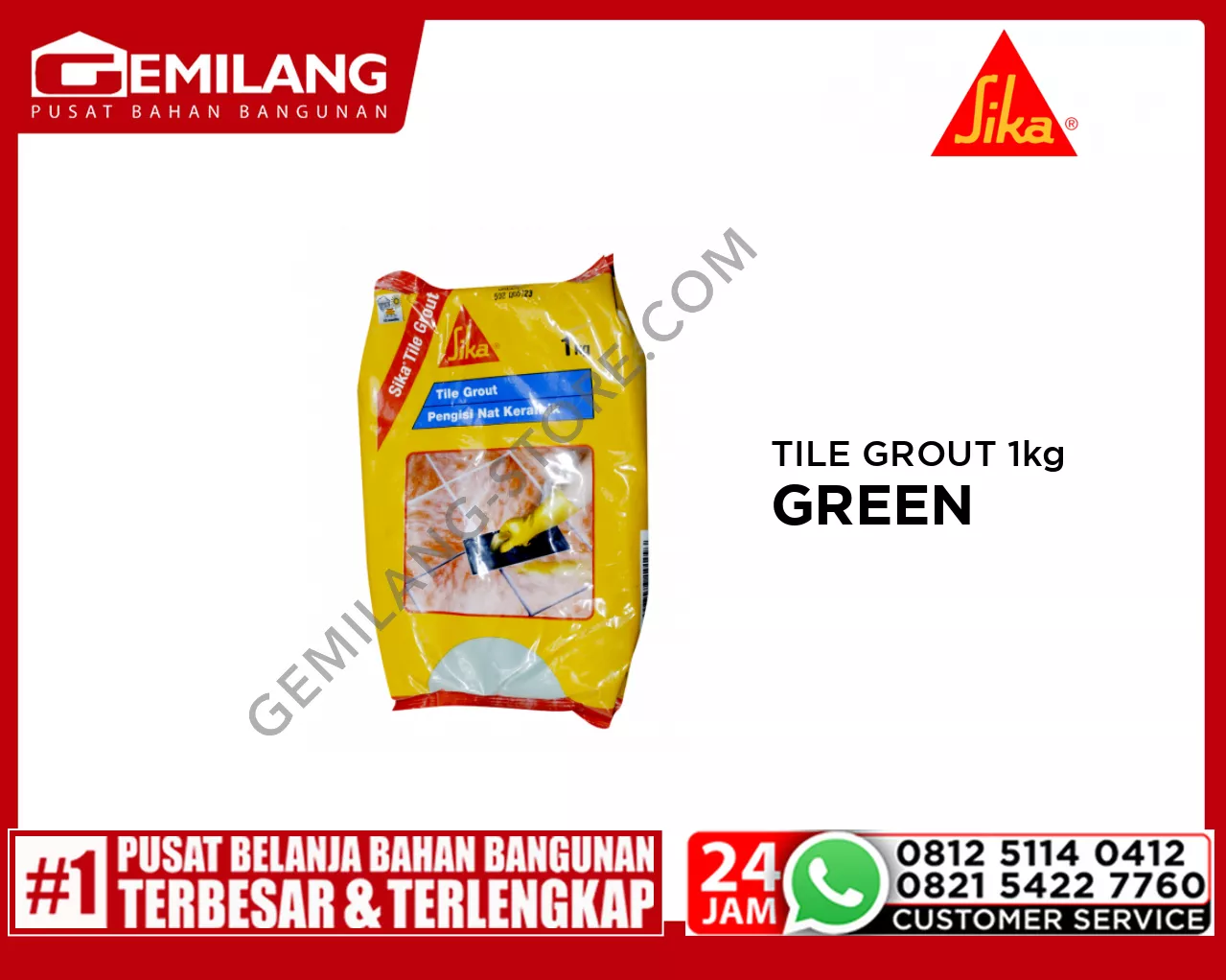 SIKA TILE GROUT GREEN 1kg