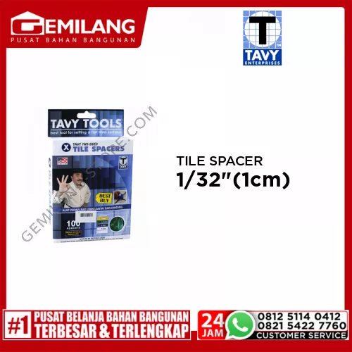 TAVY TILE SPACER 1/32inch (1cm) /100pc /PAK
