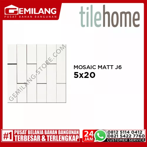 TILEHOME MOSAIC MATT J6 W5201TM 5cm x 20cm