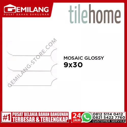 TILEHOME MOSAIC GLOSSY W309F 9cm x 30cm