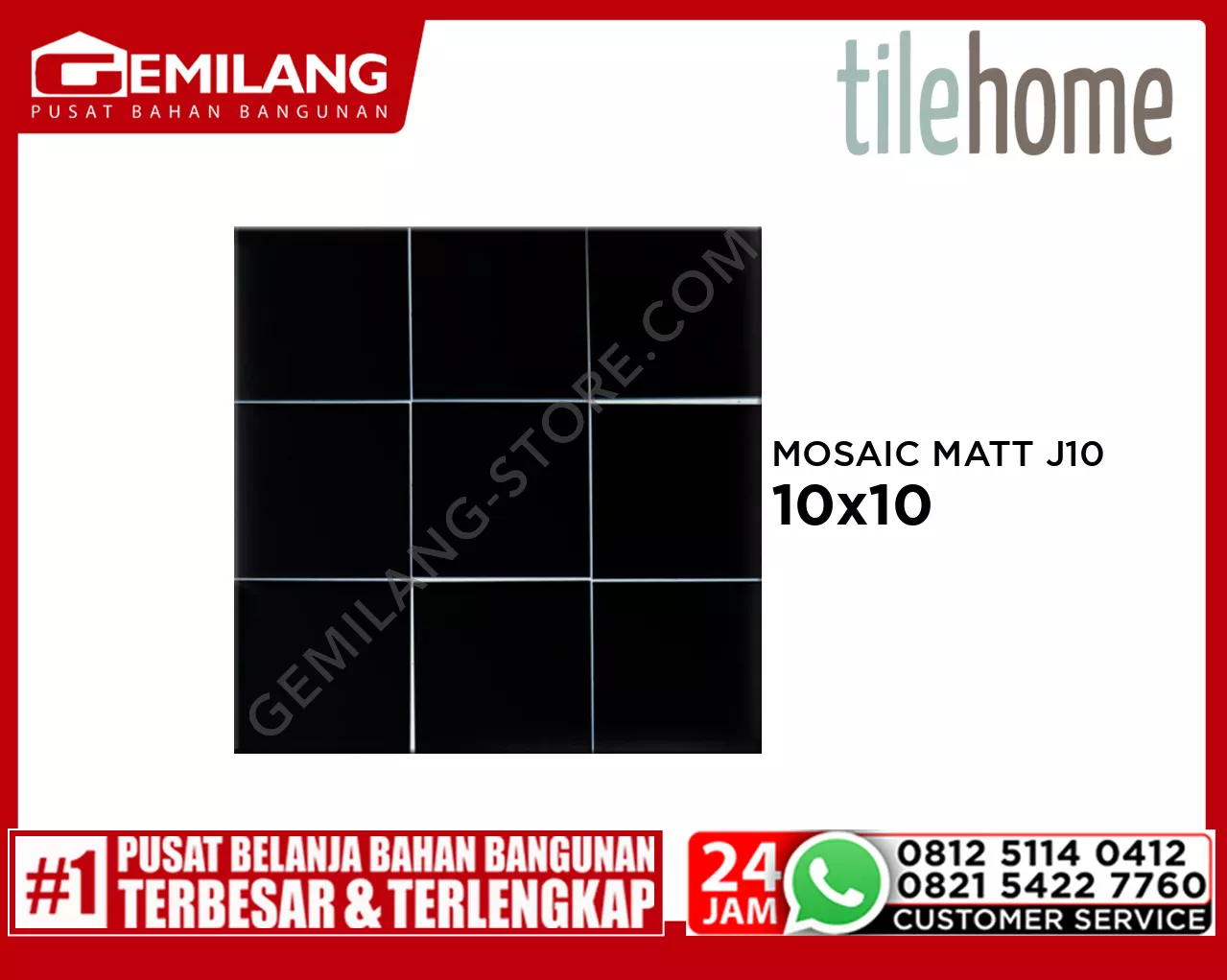 TILEHOME MOSAIC MATT J10 W108M 10cm x 10cm