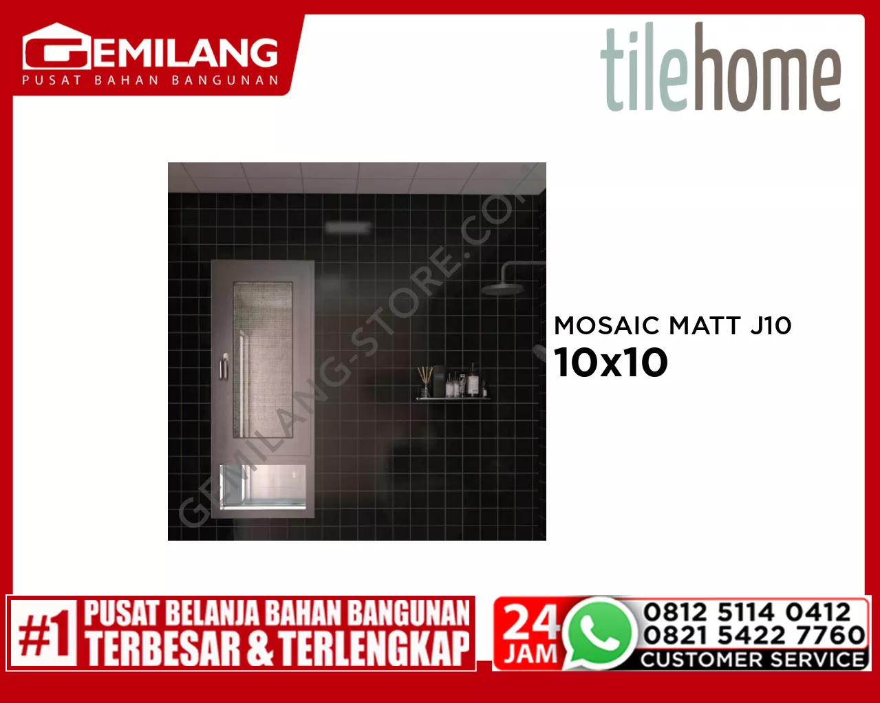 TILEHOME MOSAIC MATT J10 W108M 10cm x 10cm