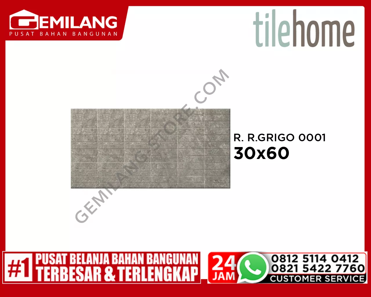 TILEHOME REKTA ROCK GRIGO 0001 30 x 60