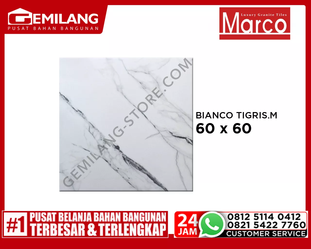 MARCO GRANIT BIANCO TIGRIS MATT 60 x 60
