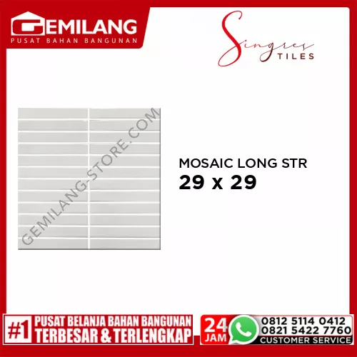 SINGRES MOSAIC LONG STRIPE PEARL (G) 29.2 x 29.5cm