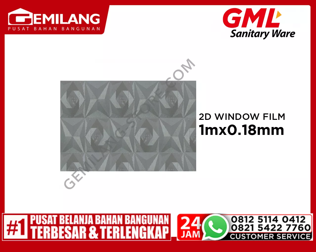 GML 2D STATIC WINDOW FILM 002 50 x 1m x 0.18MM