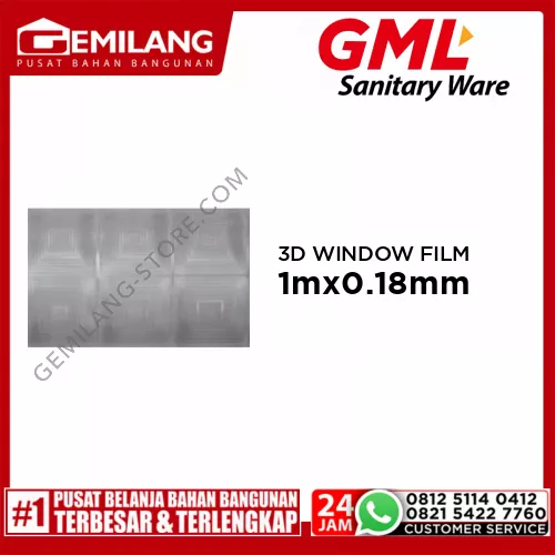GML 3D STATIC WINDOW FILM 009 50 x 1m x 0.18MM