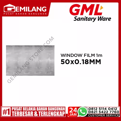 GML 3D STATIC WINDOW FILM 010 50 x 1m x 0.18MM