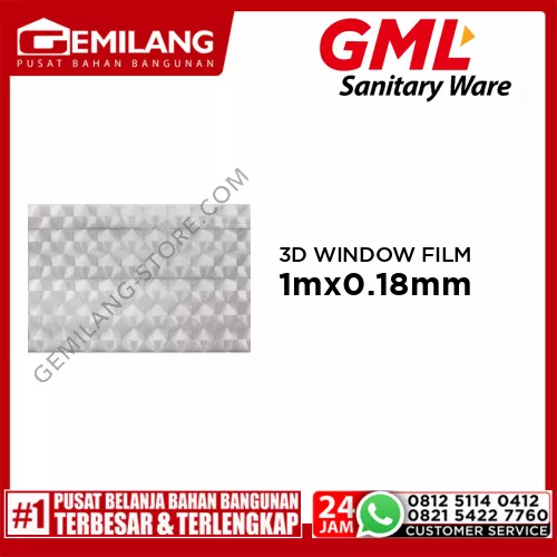 GML 3D STATIC WINDOW FILM 012 50 x 1m x 0.18MM