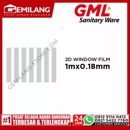GML 2D STATIC WINDOW FILM 034 50 x 1m x 0.18mm