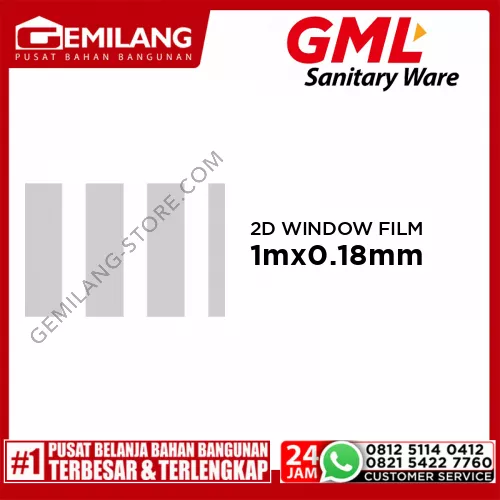 GML 2D STATIC WINDOW FILM 035 50 x 1m x 0.18mm