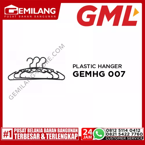 GML PLASTIC HANGER GEMHG 007/3pc