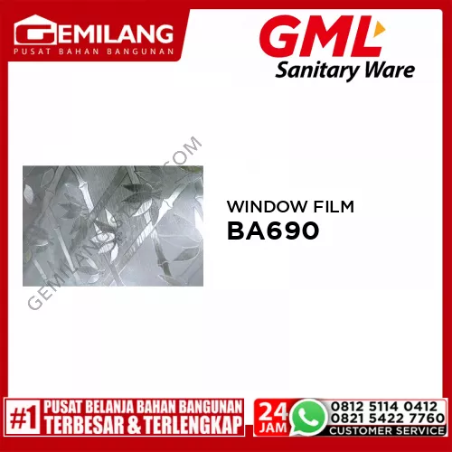 GML 2D STATIC WINDOW FILM BA690 50 x 90cm x 0.18mm