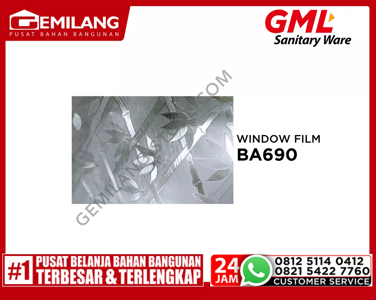 GML 2D STATIC WINDOW FILM BA690 50 x 90cm x 0.18mm