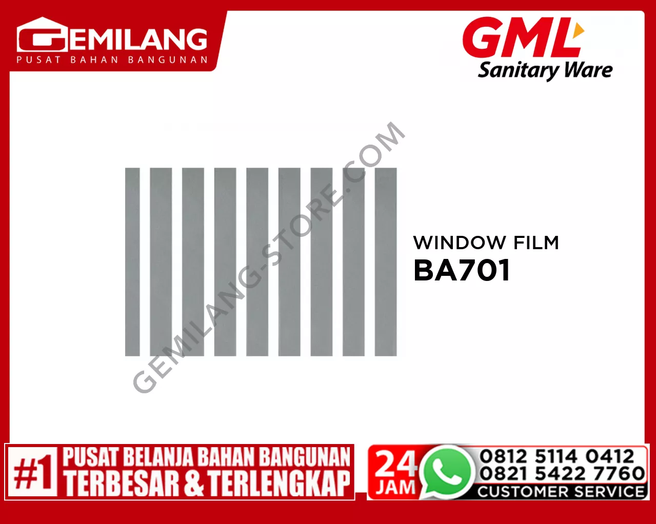 GML 2D STATIC WINDOW FILM BA701 50 x 90cm x 0.18mm