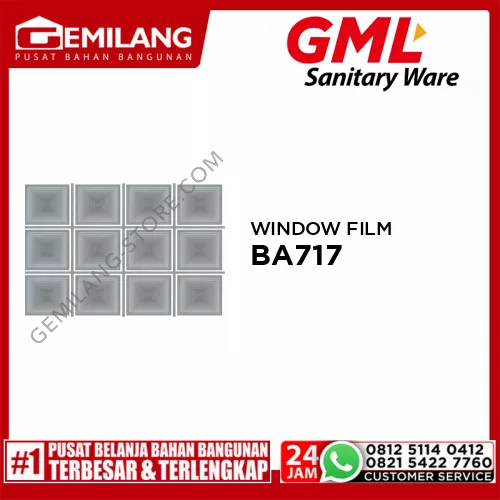 GML 2D STATIC WINDOW FILM BA717 50 x 90cm x 0.18mm