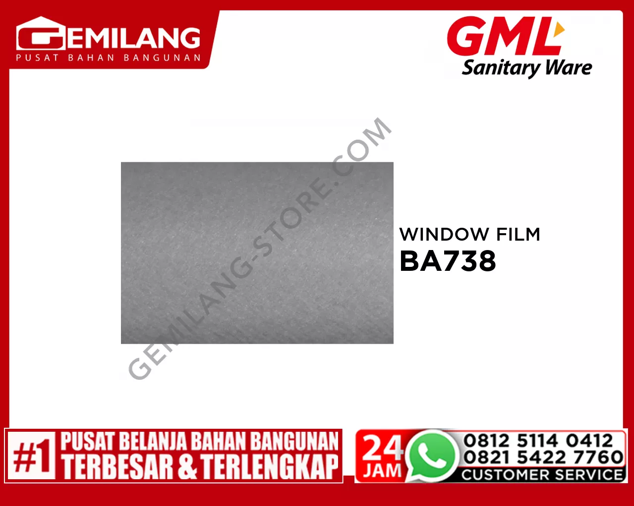 GML 2D STATIC WINDOW FILM BA738 50 x 90cm x 0.18mm