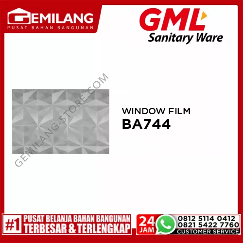 GML 2D STATIC WINDOW FILM BA744 50 x 90cm x 0.18mm