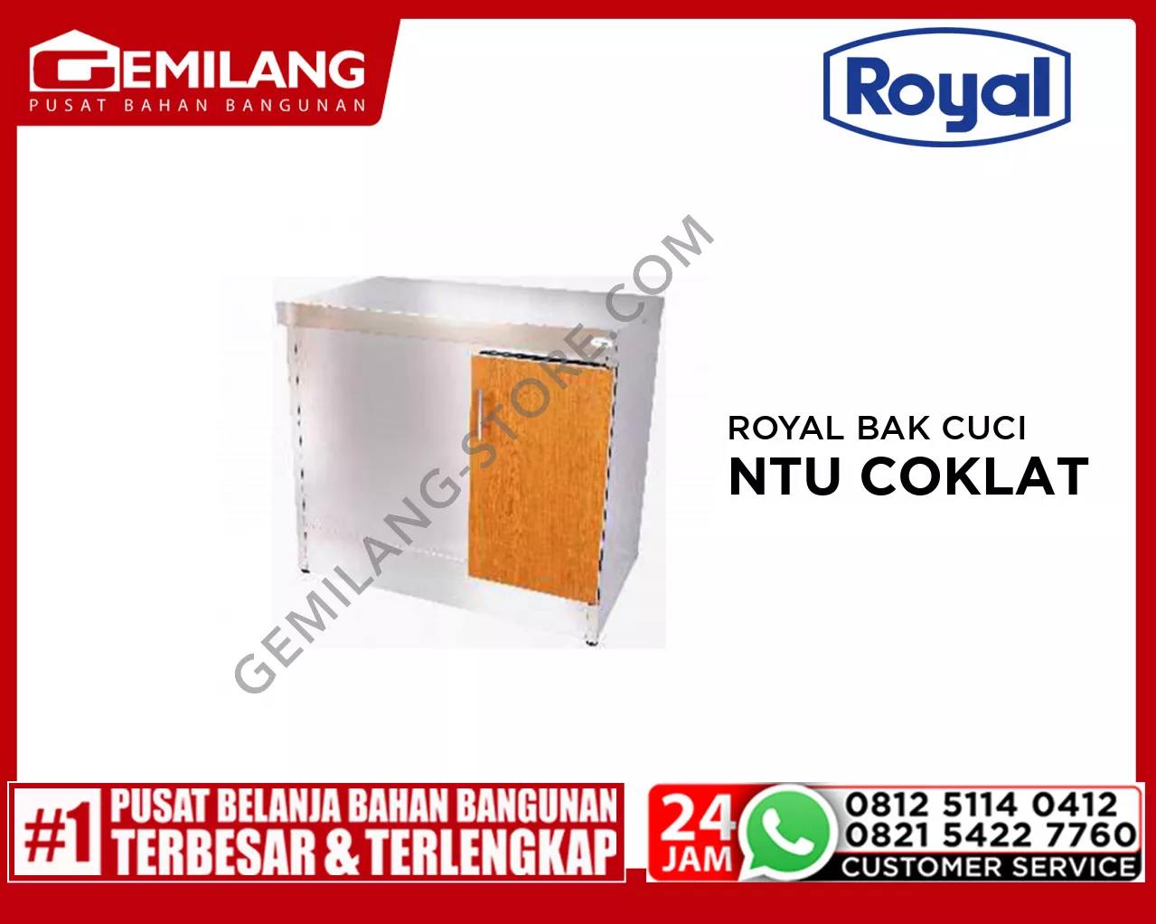 ROYAL BAK CUCI PIRING R.3N/102 + PINTU COKLAT