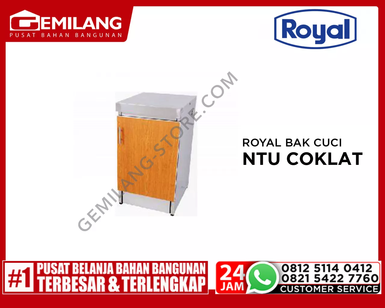 ROYAL BAK CUCI PIRING R.6N/102 + PINTU COKLAT