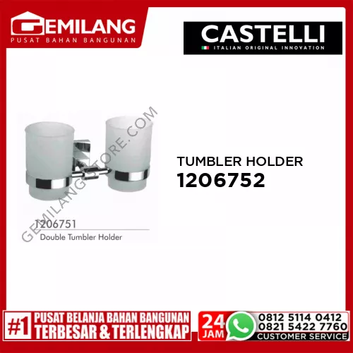 CASTELLI DOUBLE TUMBLER HOLDER CHROME 1206751