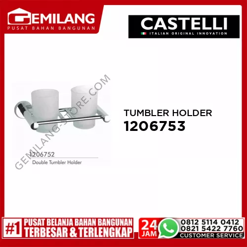 CASTELLI DOUBLE TUMBLER HOLDER CHROME 1206752
